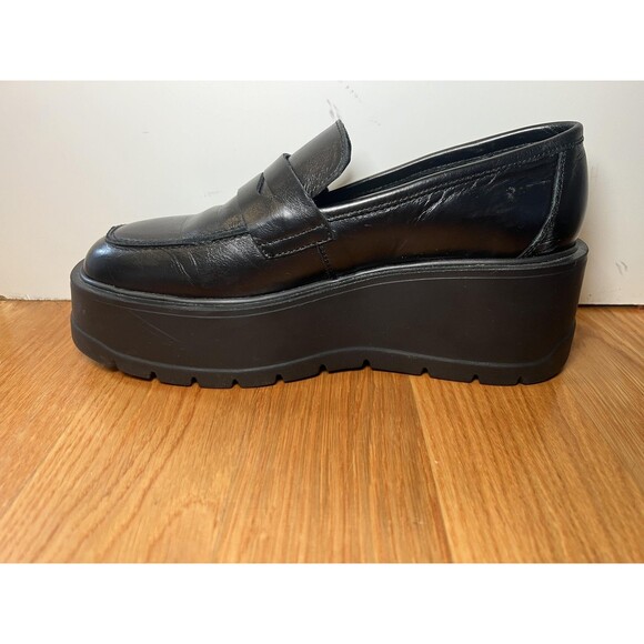 Free People Platform Loafer Shoes Womens EU Size 39 US 8.5 Black Chunky Lug Sole - Picture 4 of 11